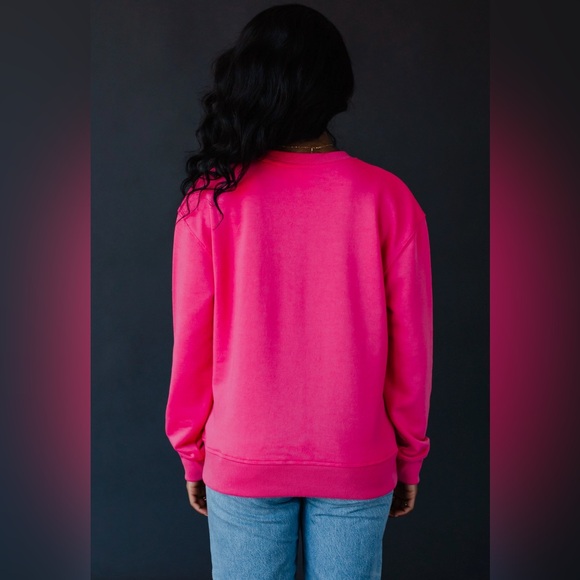 PANACHE CHEERS CREWNECK LARGE HOT PINK & ORANGE - Picture 2 of 9